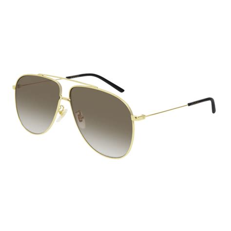 Gucci Gg0440s 003 Gold Brown Aviators Sunglasses 0440s 